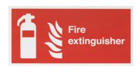 763-1982 Vinyl Fire Safety Sign, Fire extinguisher With English Text Self-Adhesive