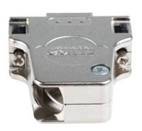 fmk2-k201-1731110061 FCT from Molex FMK Series Die Cast Zinc Angled D Sub Backshell, 15 Way, Strain Relief