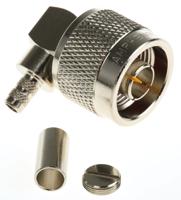 n1112b1-001-nt3g-1-50 Amphenol RF, Plug Cable Mount N Connector, 50Ω, Crimp Termination, Right Angle Body