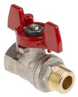 733-5215 RS PRO Brass Full Bore, 2 Way, Ball Valve, Threaded, BSPP 3/8in, 40 → 30bar Operating Pressure