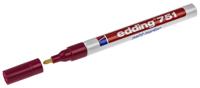 751-002 Edding Red 1 → 2mm Fine Tip Paint Marker Pen for use with Glass, Metal, Plastic, Wood