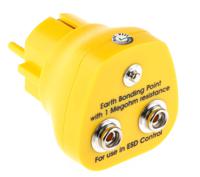 287-7543 RS PRO ESD Earth Bonding Plug With 10mm Stud x 2 4mm Socket
