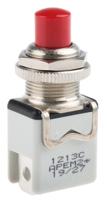 1213c-red APEM Push Button Switch, Momentary, Panel Mount, 12.2mm Cutout, SPST, 250V ac