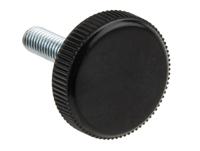 702-7557 RS PRO Black Knurled Clamping Knob, M6, Threaded Stud