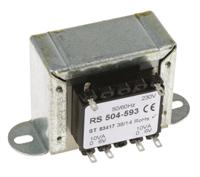 504-593 RS PRO 20VA 2 Output Chassis Mounting Transformer, 6V ac, IEC 61558-2-6
