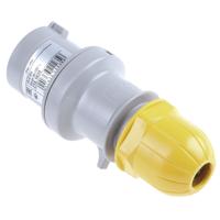 2131630 Scame IP44 Yellow Cable Mount 2P + E Industrial Power Plug, Rated At 16A, 110 V