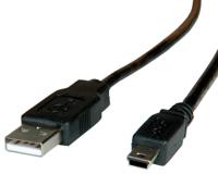 11028730-10 Roline USB 2.0, Male USB A to Male Mini USB B, 3m