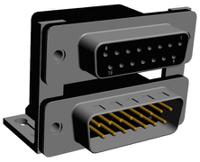 189-015-313r491 Norcomp 189 15 Way Right Angle Through Hole D-sub Connector Female/Male, 2.769mm Pitch, with 4-40 Hex Standoff, Fork