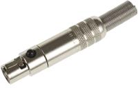 ta3fshf Switchcraft Cable Mount Miniature Connector, Female, 125 V ac, 3 Way, Silver Plating