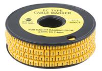 812-0997 RS PRO Slide On Cable Markers, Black on Yellow, Pre-printed "I", 3.6 → 7.4mm Cable