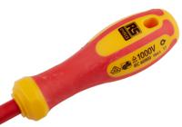 125-3083 RS PRO Slotted Insulated Screwdriver, 6.5 x 1.2 mm Tip, 150 mm Blade, VDE/1000V, 260 mm Overall