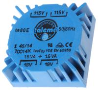 70014k Nuvotem Talema 115 V ac, 230 V ac, 2 x 18V ac Toroidal Transformer, 3.2VA 2 Output