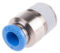 qs-14-6-i Festo QS Series Straight Threaded Adaptor, R 1/4 Male to Push In 6 mm, Threaded-to-Tube Connection Style, 153014