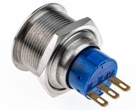 175-9335 RS PRO Push Button Switch, Panel Mount, 22.2mm Cutout, SPDT, 250V ac, IP67