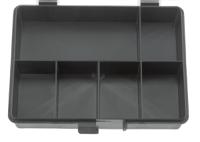 132428 Raaco 6 Cell Black PP Compartment Box, 40mm x 179mm x 151mm