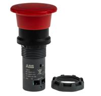 1sfa619550r1051-ce4t-10r-02 ABB CE4T Series Twist Release Emergency Stop Push Button, Panel Mount, 22.5mm Cutout, 2NC, IP66, IP67, IP69K