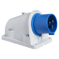 pke16w423 Schneider Electric, PratiKa IP44 Grey Wall Mount 2P + E Angled Industrial Power Plug, Rated At 16A, 200 → 250 V