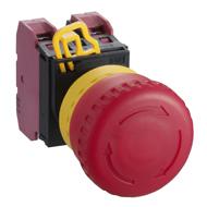 yw1l-v4e01q4r Idec YW Series Twist Release Illuminated Emergency Stop Push Button, Panel Mount, 22mm Cutout, 1NC, IP65