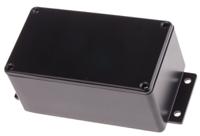 621-4980 RS PRO Black Die Cast Aluminium Enclosure, IP66, Flanged, Black Lid, 139.6 x 63.8 x 55mm