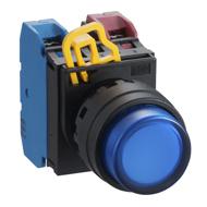 yw1l-a2e10q4y Idec YW Series Illuminated Push Button Complete Unit, Panel Mount, 22mm Cutout, SPST, IP65