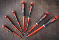be-9888s Bahco Pozidriv; Slotted Insulated Screwdriver Set, 7-Piece
