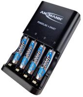 1001-0049-uk-3-520 Ansmann 1001-0049-UK-3 Battery Charger For NiCd, NiMH AA, AAA 4 Cell 500mA with EU, UK plug, Batteries Included