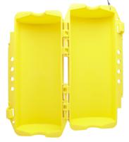 276-132 RS PRO Yellow 4-Lock Polypropylene Plug Lockout, 9mm Shackle, 115mm Attachment