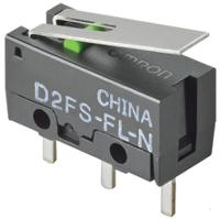 d2fs-fl-n Omron Hinge Lever Micro Switch, PCB Straight Terminal, 100 mA @ 5 V dc, SPST, IP40