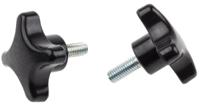 686-632 RS PRO Black 4-Arm Clamping Knob, M8, Threaded Stud