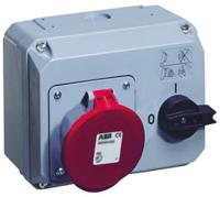 2cma167721r1000-363mhs6 Amphenol Industrial Horizontal Switchable IP44 Industrial Interlock Socket 3P+E, 63A, 380 → 415 V