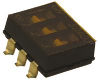 sda03h0sbr C & K 3 Way Surface Mount DIP Switch SPST, Flush Actuator