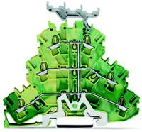 2002-3237 WAGO  TOPJOB S, 2002 Series Green/Yellow, 2.5mm², Triple-Level, Push-In Cage Clamp Termination, ATEX, IECEx