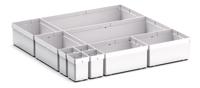 43020750 Bott Plastic Storage Bin, 525mm x 525mm x 100mm, Grey