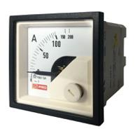 186-2420 RS PRO Analogue Panel Ammeter 10 (Input) A, 100/5 (CT) A, 200 (Scle) A AC, 45mm x 45mm, 1 % Moving Iron