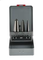 232-608 RS PRO 3-Piece Step Drill Bit Set for Metal, 30mm Max, 4mm Min, HSS Bits