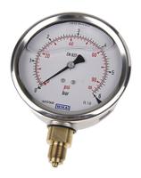 7075546 WIKA G 3/8 Analogue Pressure Gauge 6bar Bottom Entry 100mm Outside Diameter, UKAS