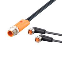 evc607 ifm electronic Male 4 way M12 to Female 5 way M8 Communication Cable, 0.3 m
