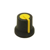 302-685 RS PRO 16.2mm Black Potentiometer Knob for 6mm Shaft Splined