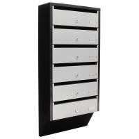 t06368 Silver/Black Mailbox, 824 mm x 385mm x 140 mm