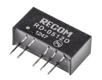 rd-0512d Recom RD DC-DC Converter, ±12V dc/ ±84mA Output, 4.5 → 5.5 V dc Input, 2W, Through Hole, +85°C Max Temp -40°C