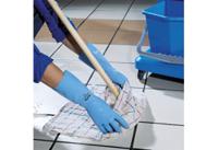 3411710-7 Mapa VITAL 117 Blue Cotton Flock Natural Latex Work Gloves, Size 7