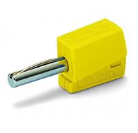 215-511 WAGO Yellow Male Banana Plug, 4 mm Connector, Cage Clamp Termination, 20A, 42V, Nickel Plating