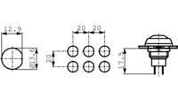 ipr3sad2loy APEM IP Series Series Illuminated Push Button Switch, Momentary, Panel Mount, 12mm Cutout, SPST, Yellow LED, 48V, IP67