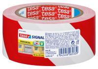 58134-00000-01 Tesa 58134 Red/White PP 66m Hazard Tape, 0.052mm Thickness