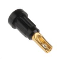 231010-21 Staubli Black Female Banana Socket, 1mm Connector, Solder Termination, 20A, 30 V, 60V dc, Gold Plating