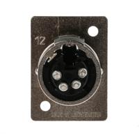 nc4fp-1 Neutrik Panel Mount XLR Connector, Female, 50 V, 4 Way, Silver over Nickel Plating