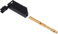 934100700 Hirschmann Test & Measurement Black Male Banana Plug, 4 mm Connector, Screw Termination, 24A, 30 V ac, 60V dc, Gold