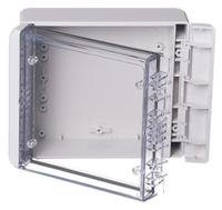 96023225-b-141306-pc-v0-g-7035 Bopla Bocube Series Light Grey Polycarbonate V0 Enclosure, IP66, IP68, IK07, Transparent Lid, 151 x 125 x 60mm