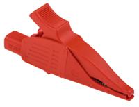 669575-22 Staubli Crocodile Clip 4 mm Connection, Brass Contact, 32A, Red