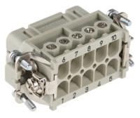 09200102812 HARTING Heavy Duty Power Connector Insert, 16A, Female, Han A Series, 10 Contacts